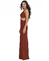 Side View Thumbnail - Auburn Moon One-Shoulder Midriff Cutout Maxi Dress