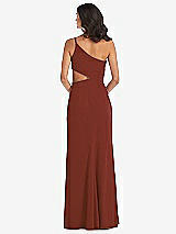 Rear View Thumbnail - Auburn Moon One-Shoulder Midriff Cutout Maxi Dress