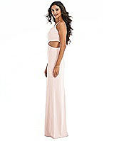 Side View Thumbnail - Blush One-Shoulder Midriff Cutout Maxi Dress