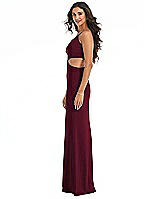 Side View Thumbnail - Cabernet One-Shoulder Midriff Cutout Maxi Dress