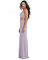 Side View Thumbnail - Lilac Haze One-Shoulder Midriff Cutout Maxi Dress