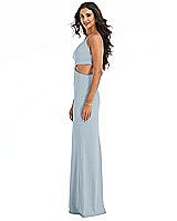 Side View Thumbnail - Mist One-Shoulder Midriff Cutout Maxi Dress