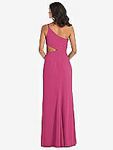 Rear View Thumbnail - Tea Rose One-Shoulder Midriff Cutout Maxi Dress