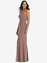 Side View Thumbnail - Sienna Spaghetti Strap Tie Halter Backless Trumpet Gown