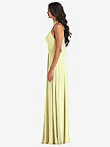 Alt View 3 Thumbnail - Butter Yellow High Neck Halter Backless Maxi Dress