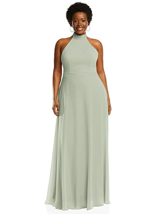 High Neck Halter Backless Maxi Dress