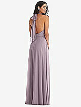 Alt View 4 Thumbnail - Lilac Dusk High Neck Halter Backless Maxi Dress