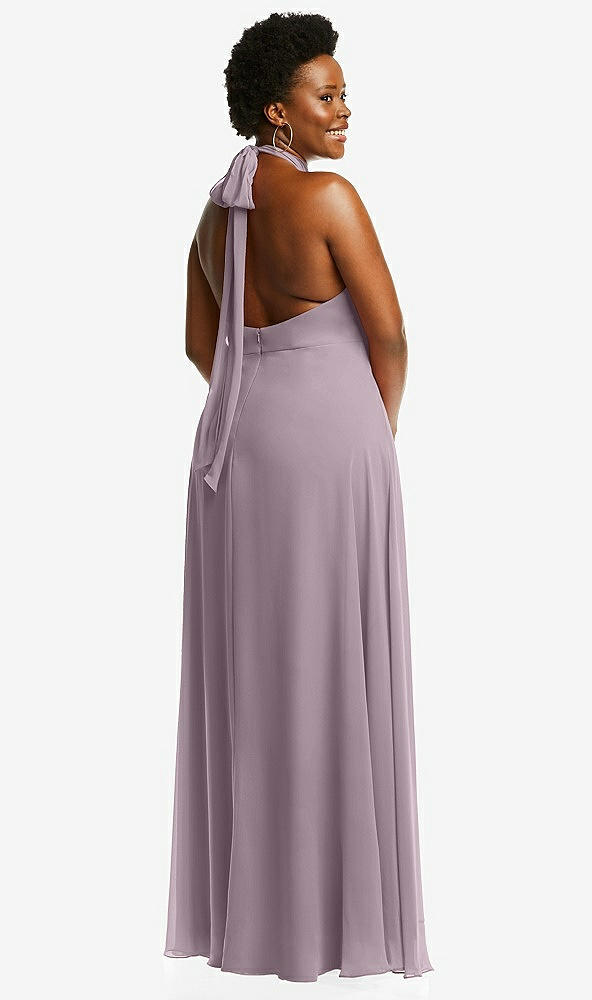 Back View - Lilac Dusk High Neck Halter Backless Maxi Dress