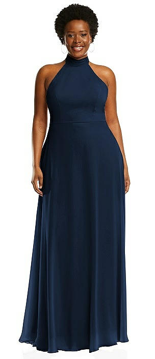 High Neck Halter Backless Maxi Dress