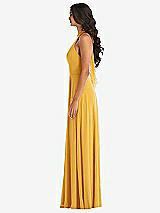 Alt View 3 Thumbnail - NYC Yellow High Neck Halter Backless Maxi Dress