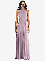 Alt View 2 Thumbnail - Suede Rose High Neck Halter Backless Maxi Dress