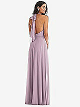 Alt View 4 Thumbnail - Suede Rose High Neck Halter Backless Maxi Dress