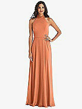 Alt View 1 Thumbnail - Sweet Melon High Neck Halter Backless Maxi Dress