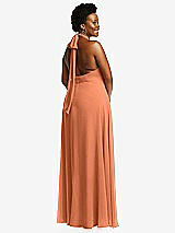 Rear View Thumbnail - Sweet Melon High Neck Halter Backless Maxi Dress