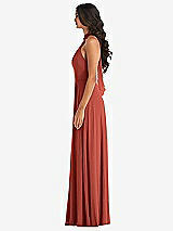 Alt View 3 Thumbnail - Amber Sunset High Neck Halter Backless Maxi Dress