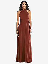 Alt View 2 Thumbnail - Auburn Moon High Neck Halter Backless Maxi Dress