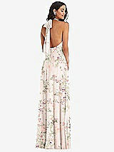 Alt View 4 Thumbnail - Blush Garden High Neck Halter Backless Maxi Dress