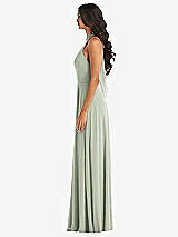 Alt View 3 Thumbnail - Celadon High Neck Halter Backless Maxi Dress