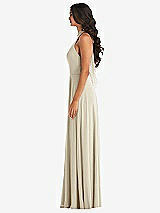 Alt View 3 Thumbnail - Champagne High Neck Halter Backless Maxi Dress