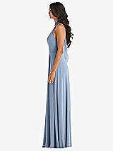 Alt View 3 Thumbnail - Cloudy High Neck Halter Backless Maxi Dress