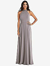 Alt View 1 Thumbnail - Cashmere Gray High Neck Halter Backless Maxi Dress