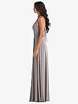 Alt View 3 Thumbnail - Cashmere Gray High Neck Halter Backless Maxi Dress