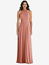 Alt View 2 Thumbnail - Desert Rose High Neck Halter Backless Maxi Dress