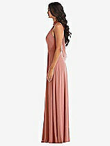 Alt View 3 Thumbnail - Desert Rose High Neck Halter Backless Maxi Dress