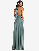 Alt View 4 Thumbnail - Icelandic High Neck Halter Backless Maxi Dress