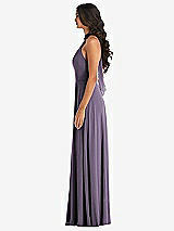 Alt View 3 Thumbnail - Lavender High Neck Halter Backless Maxi Dress