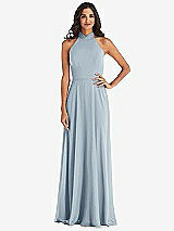 Alt View 1 Thumbnail - Mist High Neck Halter Backless Maxi Dress