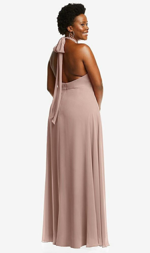 Back View - Neu Nude High Neck Halter Backless Maxi Dress