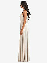 Alt View 3 Thumbnail - Oat High Neck Halter Backless Maxi Dress