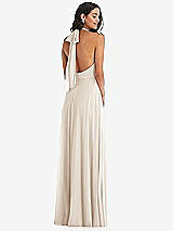 Alt View 4 Thumbnail - Oat High Neck Halter Backless Maxi Dress