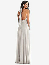 Alt View 4 Thumbnail - Oyster High Neck Halter Backless Maxi Dress