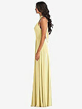 Alt View 3 Thumbnail - Pale Yellow High Neck Halter Backless Maxi Dress