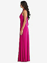 Alt View 3 Thumbnail - Think Pink High Neck Halter Backless Maxi Dress