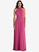 Alt View 2 Thumbnail - Tea Rose High Neck Halter Backless Maxi Dress