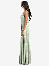 Alt View 3 Thumbnail - Vintage Primrose Sage High Neck Halter Backless Maxi Dress