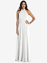 Alt View 1 Thumbnail - White High Neck Halter Backless Maxi Dress