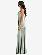 Alt View 3 Thumbnail - Willow Green High Neck Halter Backless Maxi Dress