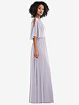 Side View Thumbnail - Moondance One-Shoulder Bell Sleeve Chiffon Maxi Dress