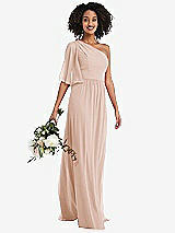 Alt View 1 Thumbnail - Cameo One-Shoulder Bell Sleeve Chiffon Maxi Dress