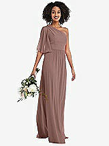 Alt View 1 Thumbnail - Sienna One-Shoulder Bell Sleeve Chiffon Maxi Dress