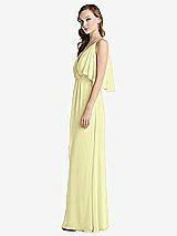 Alt View 2 Thumbnail - Butter Yellow Convertible Cold-Shoulder Draped Wrap Maxi Dress