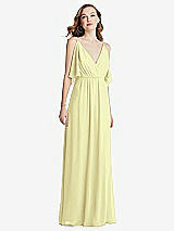 Alt View 3 Thumbnail - Butter Yellow Convertible Cold-Shoulder Draped Wrap Maxi Dress