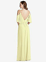 Rear View Thumbnail - Butter Yellow Convertible Cold-Shoulder Draped Wrap Maxi Dress