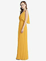 Alt View 2 Thumbnail - NYC Yellow Convertible Cold-Shoulder Draped Wrap Maxi Dress