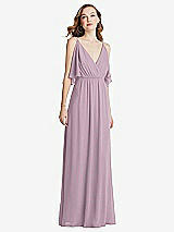 Alt View 3 Thumbnail - Suede Rose Convertible Cold-Shoulder Draped Wrap Maxi Dress