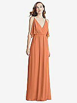 Alt View 3 Thumbnail - Sweet Melon Convertible Cold-Shoulder Draped Wrap Maxi Dress